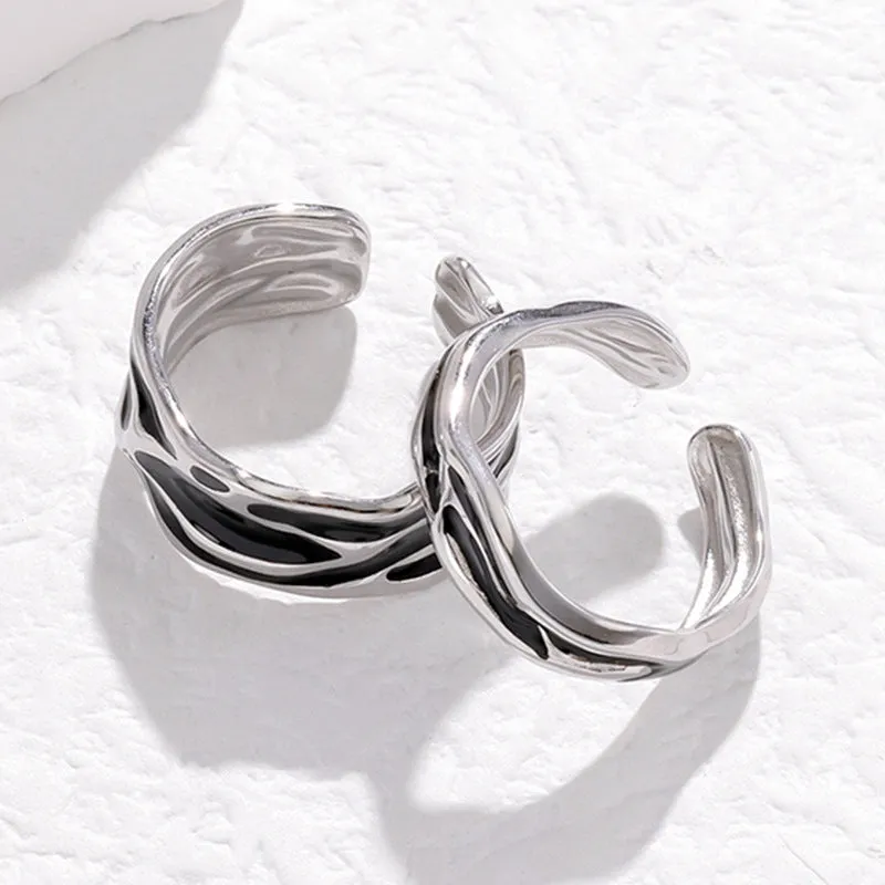 Minimalist Irregular Stainless Steel Electroplating Rings