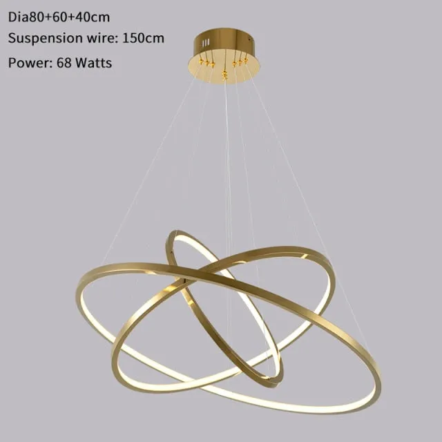 Minimalist LED Light Rings Chandelier