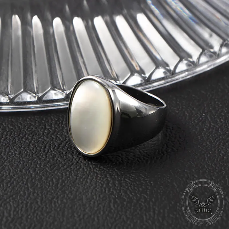 Minimalist Round Shell Stainless Steel Ring