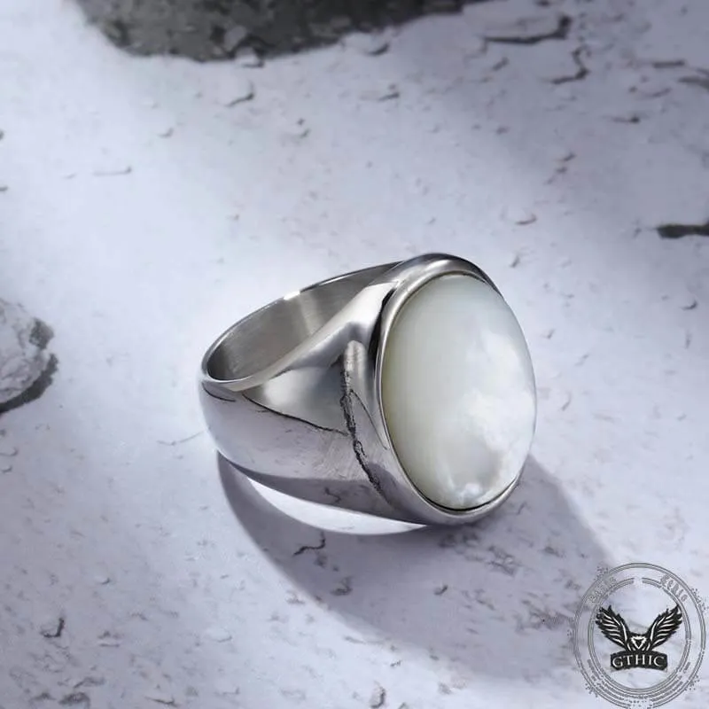 Minimalist Round Shell Stainless Steel Ring