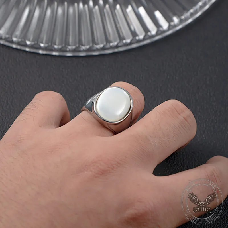 Minimalist Round Shell Stainless Steel Ring