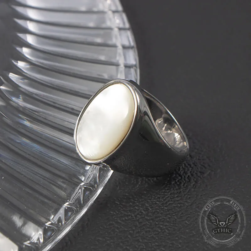 Minimalist Round Shell Stainless Steel Ring