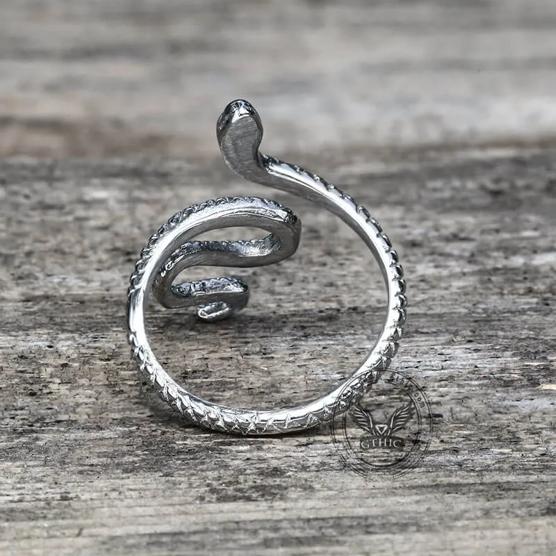 Minimalist Snake Design Stainless Steel Animal Ring