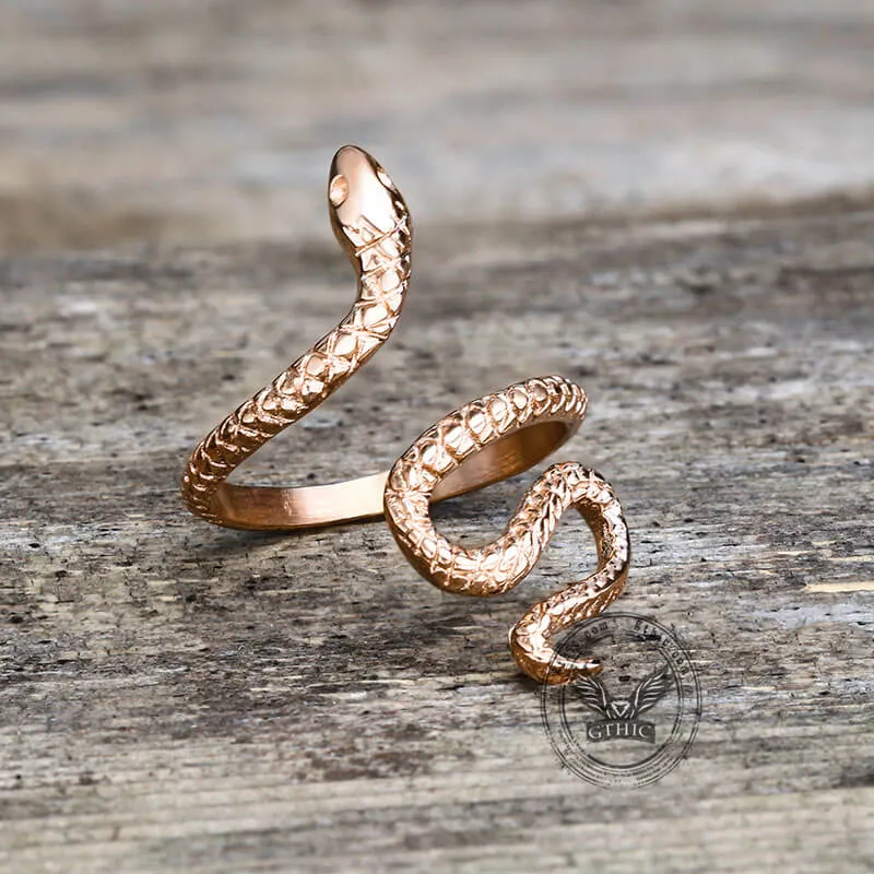 Minimalist Snake Design Stainless Steel Animal Ring