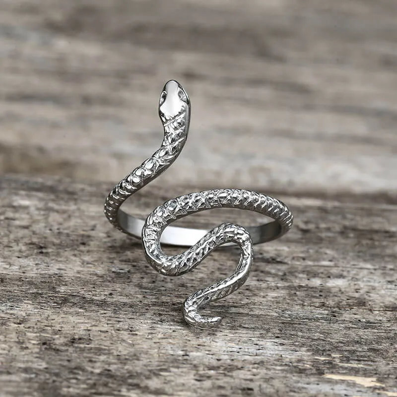 Minimalist Snake Design Stainless Steel Animal Ring