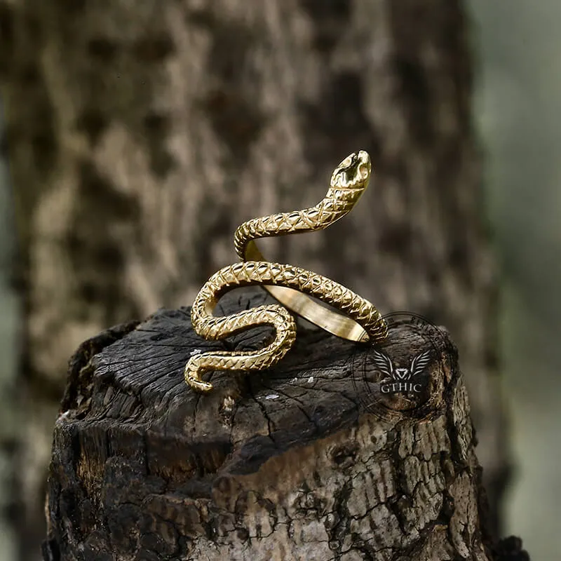 Minimalist Snake Design Stainless Steel Animal Ring