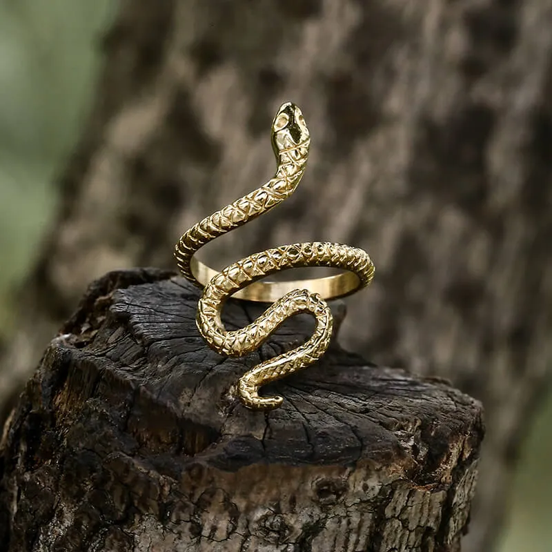 Minimalist Snake Design Stainless Steel Animal Ring