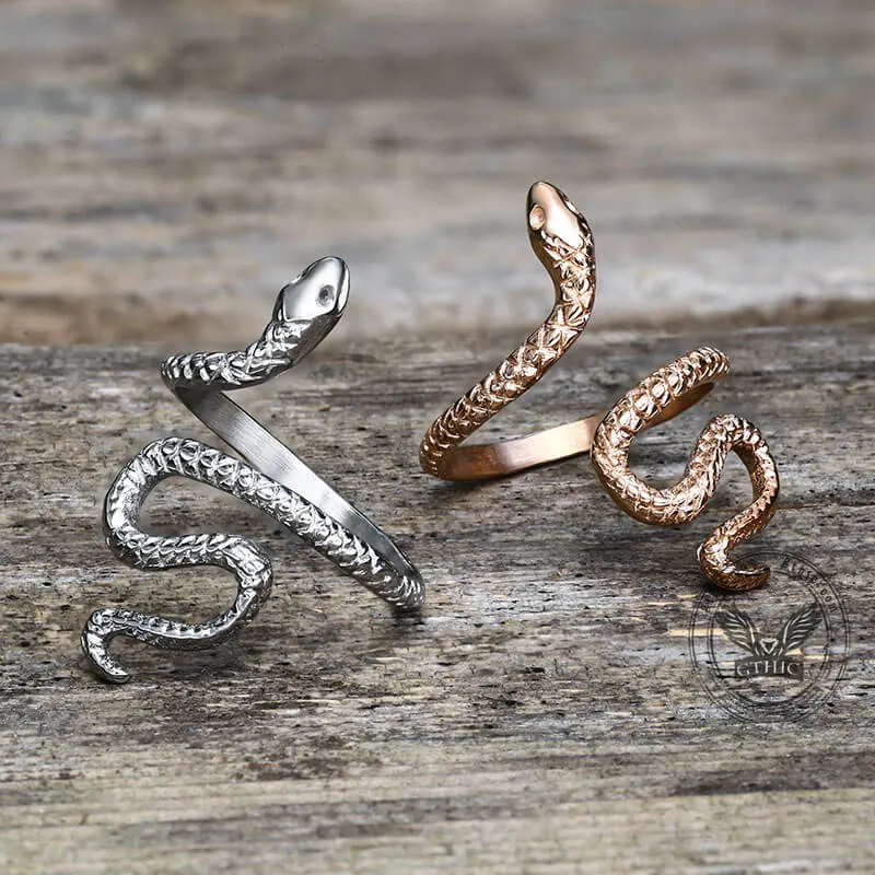 Minimalist Snake Design Stainless Steel Animal Ring