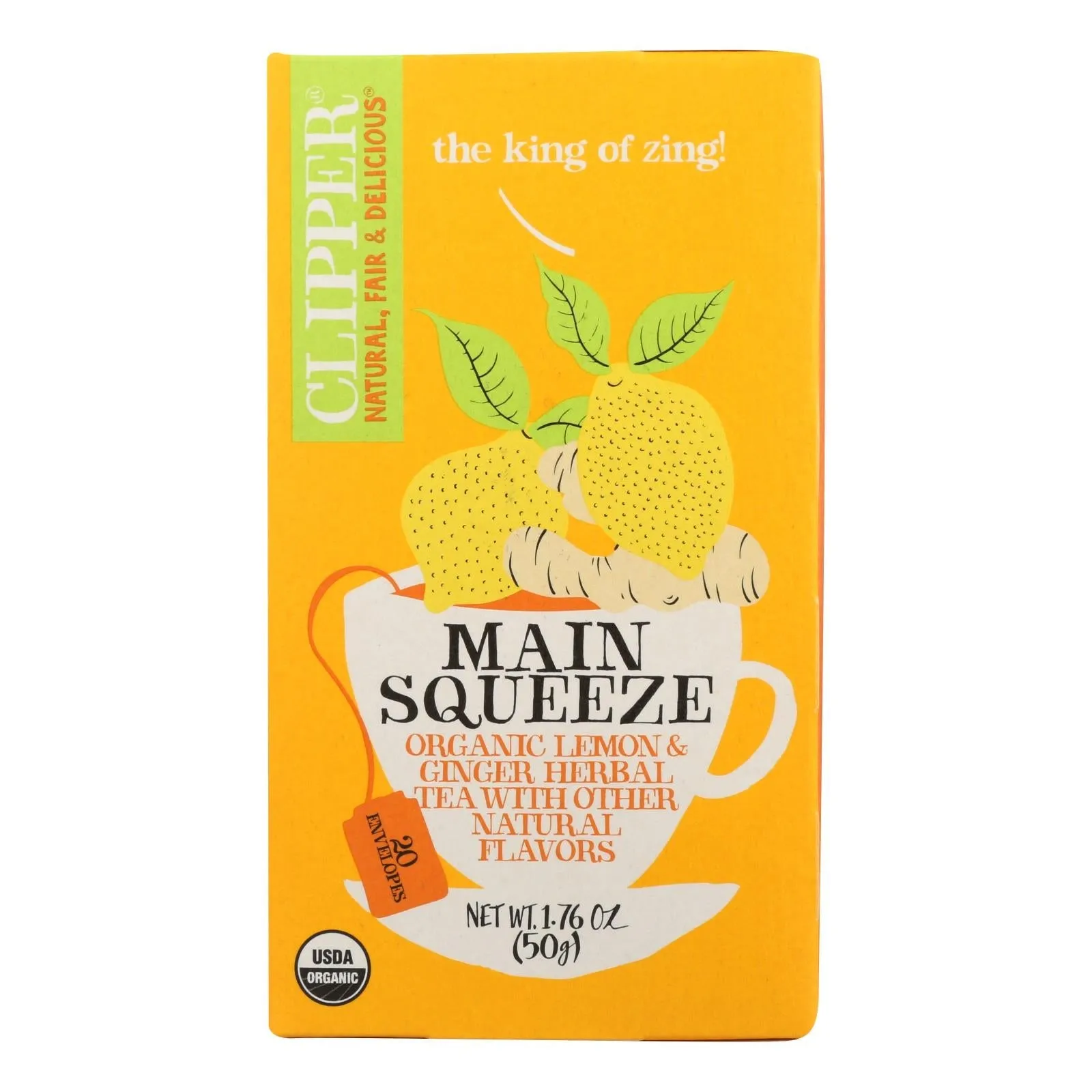 Organic Tea Clipper Main Squeeze Tea Bags (Pack of 6 - 20 Bags)