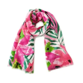 Oversized Lightweight Tropical Floral Scarf