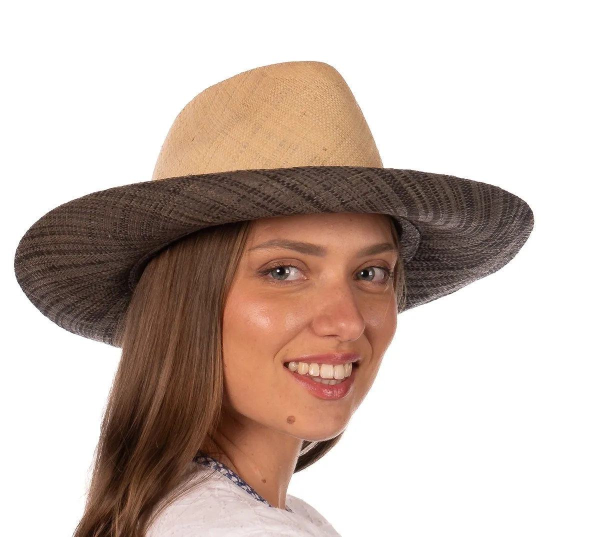 Panama Unisex Two Tone Straw Hats