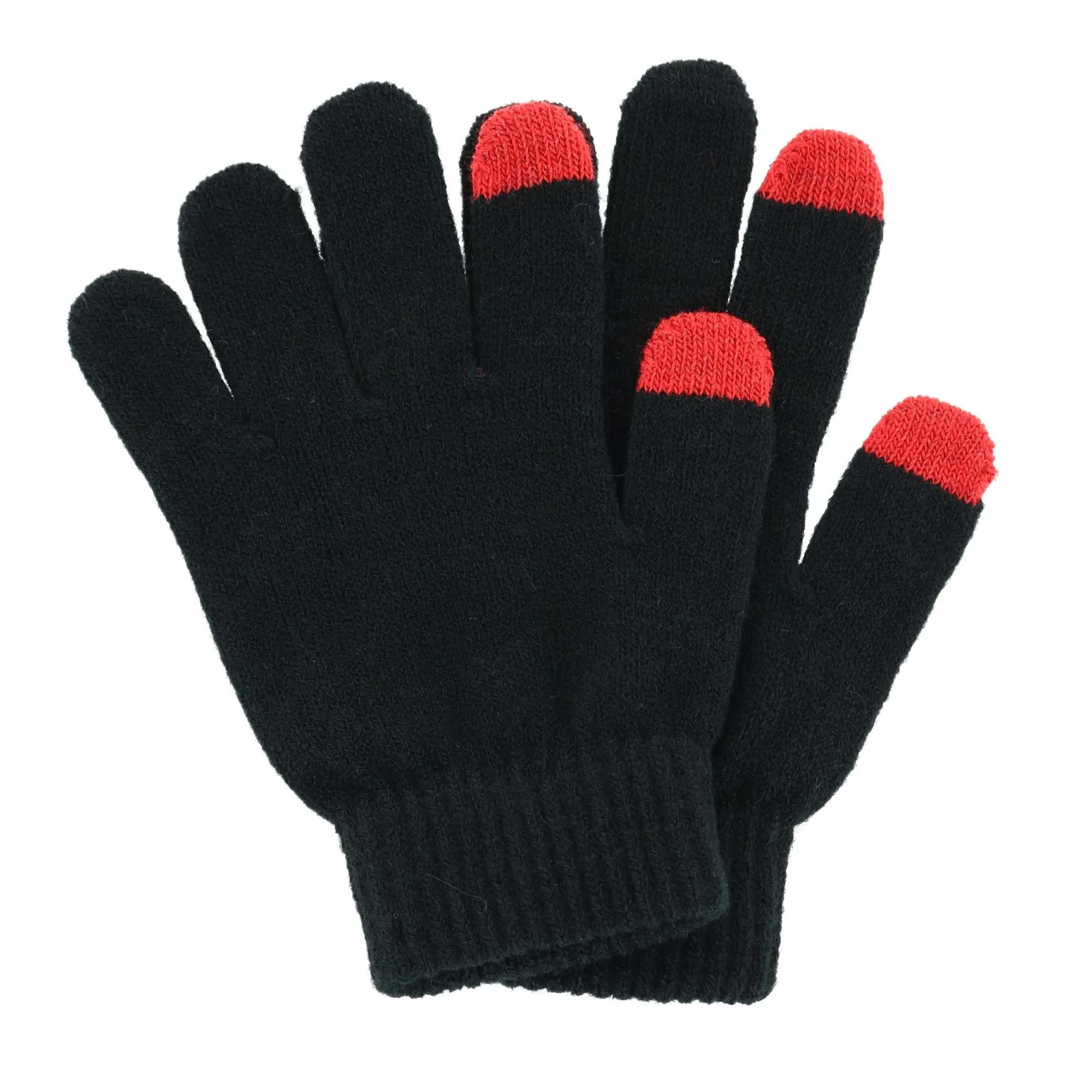 Polar Extreme Boy's One Size Double Stripe Hat and Texting Glove Set