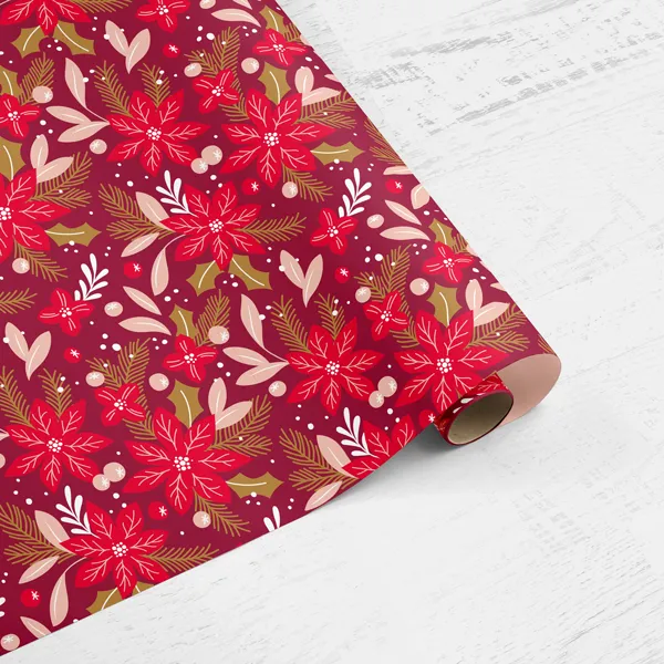 Pretty Poinsettia Wrapping Paper