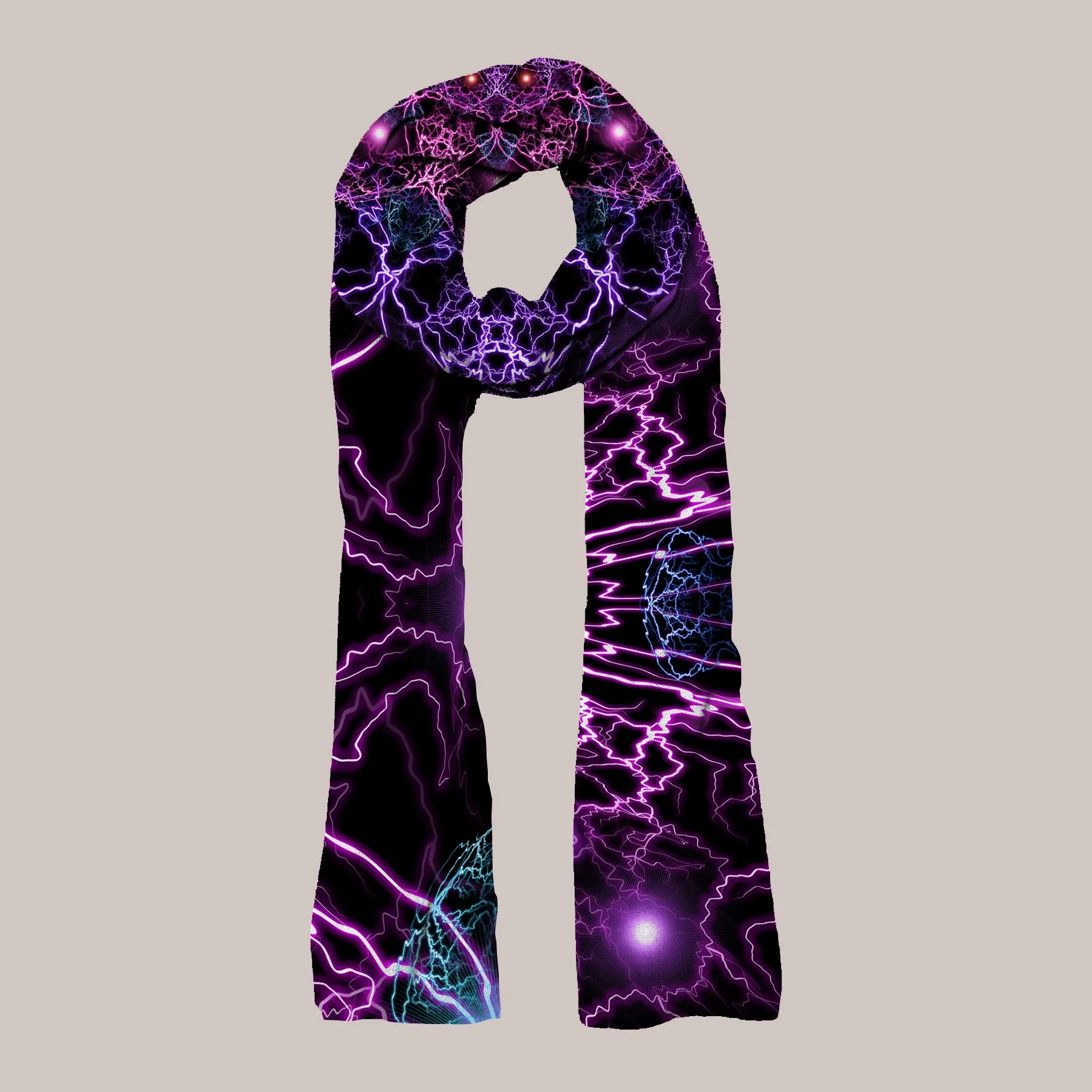 Psychedelic Scarf/Shawl (UV/RGB, Eco-Friendly, Unisex) | NUCLEUS