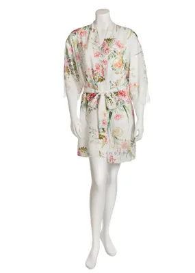 Q80686 Fiona Floral Print Kimono Robe