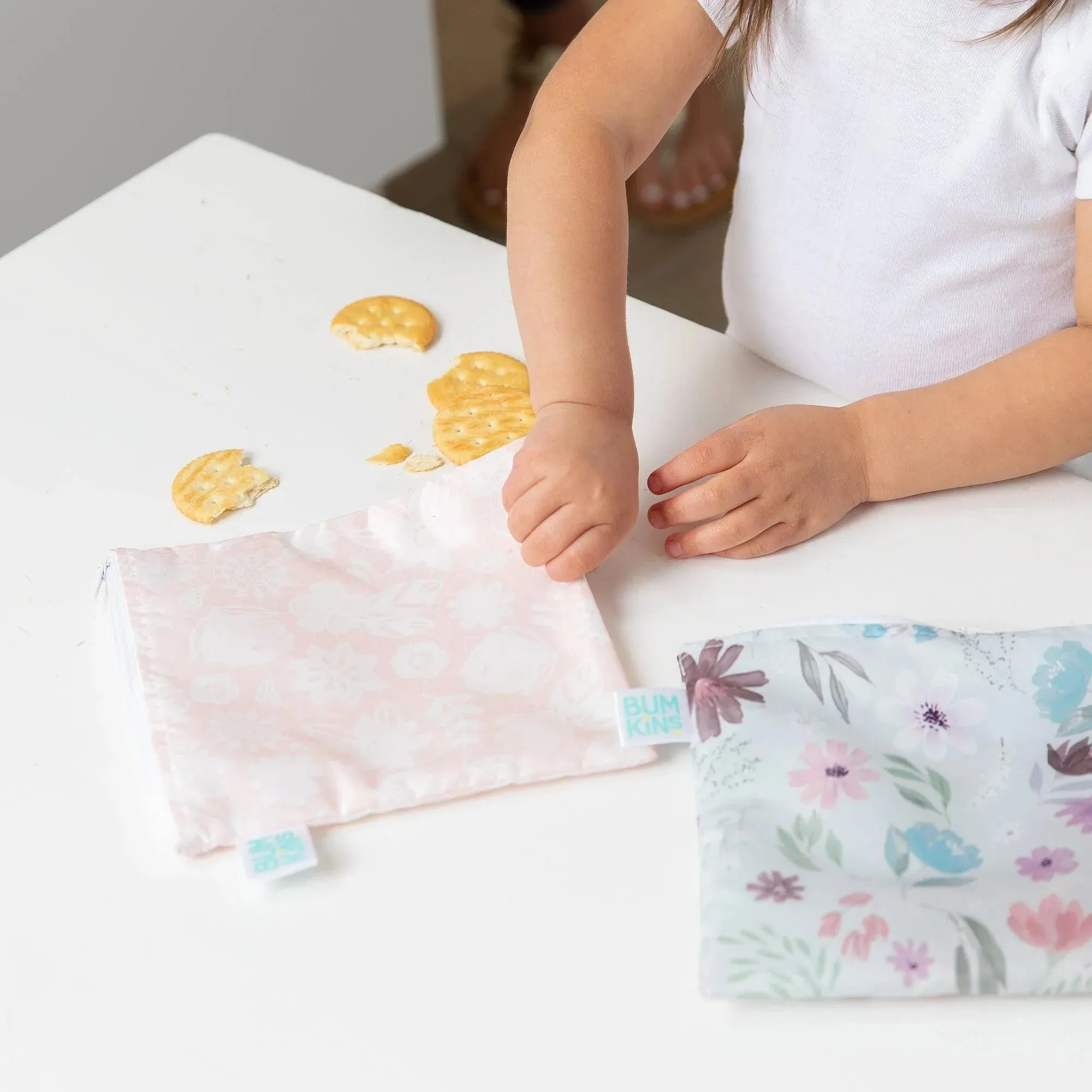 Reusable Snack Bag, Large 2-Pack: Floral & Lace