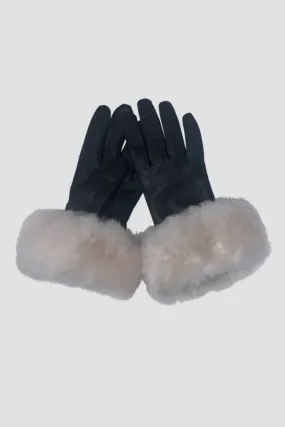 Shearling Fur Trimmed Gloves