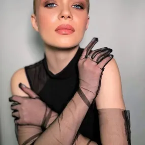 Sheer Elbow Length Gloves