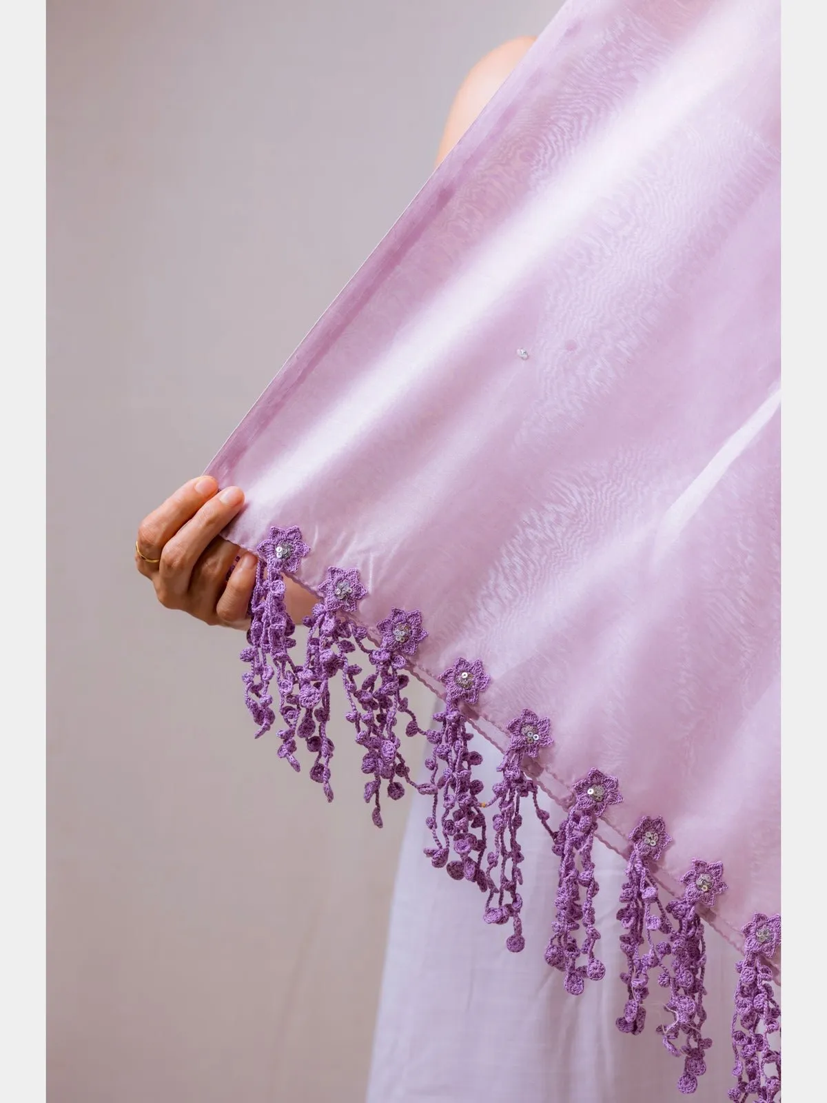 Sitara Handmade Crochet Lavender Stole