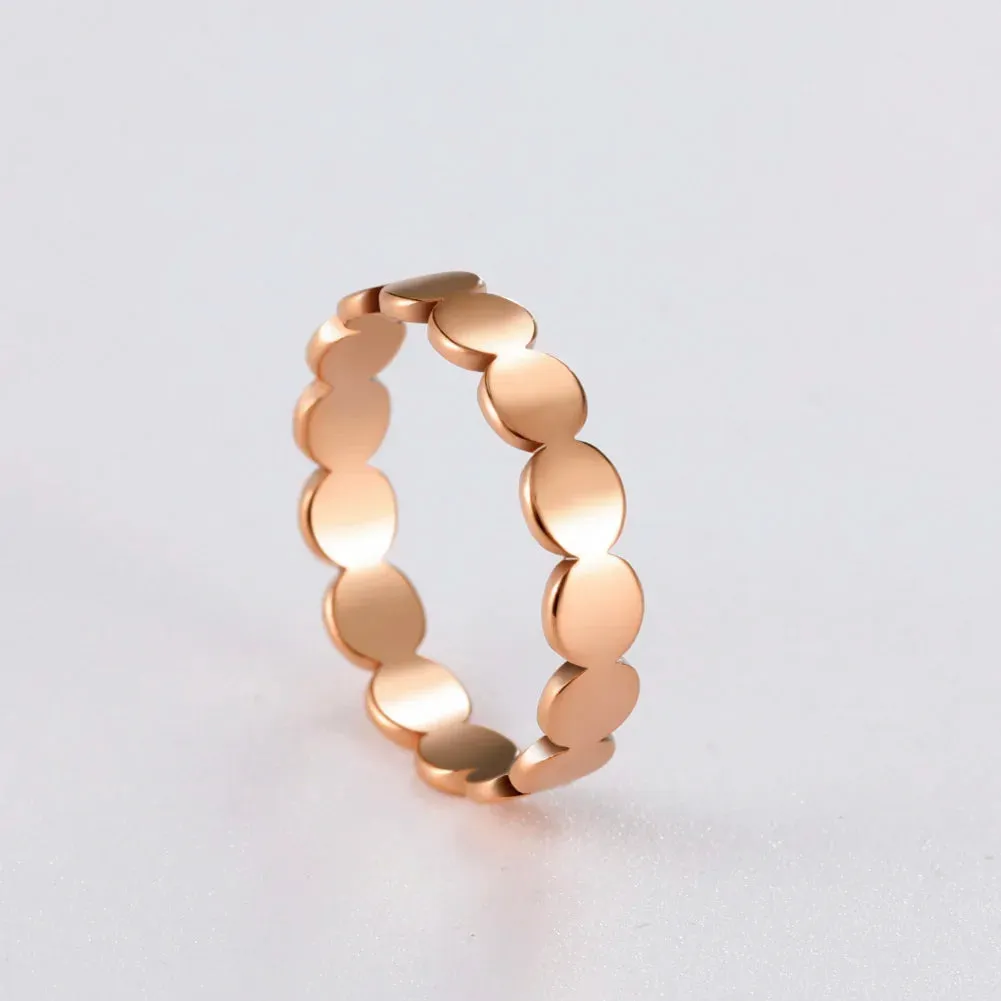 Skyrim Fashion Geometric Round Minimalist Rings for Women Girls Gold Color Stainless Steel Ring Wedding Party Jewelry Wholesale