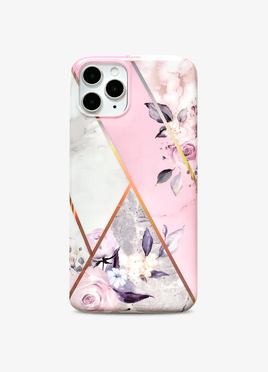 Soft Floral Metallic Geo Phone Case