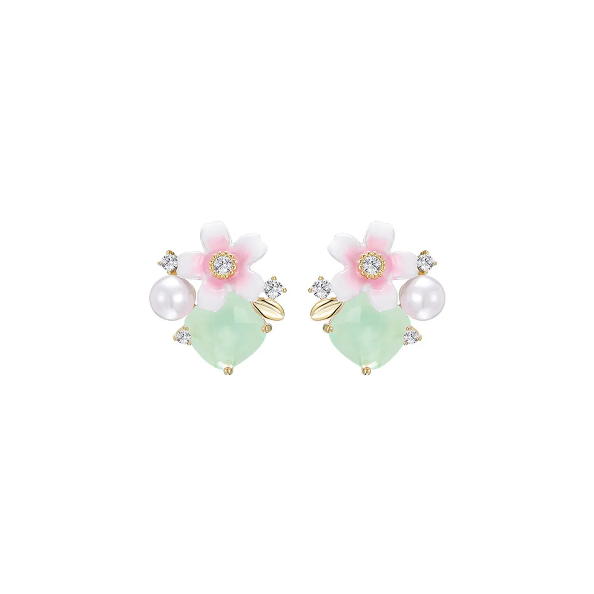 Springtime Jardin Green Earrings