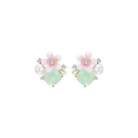 Springtime Jardin Green Earrings