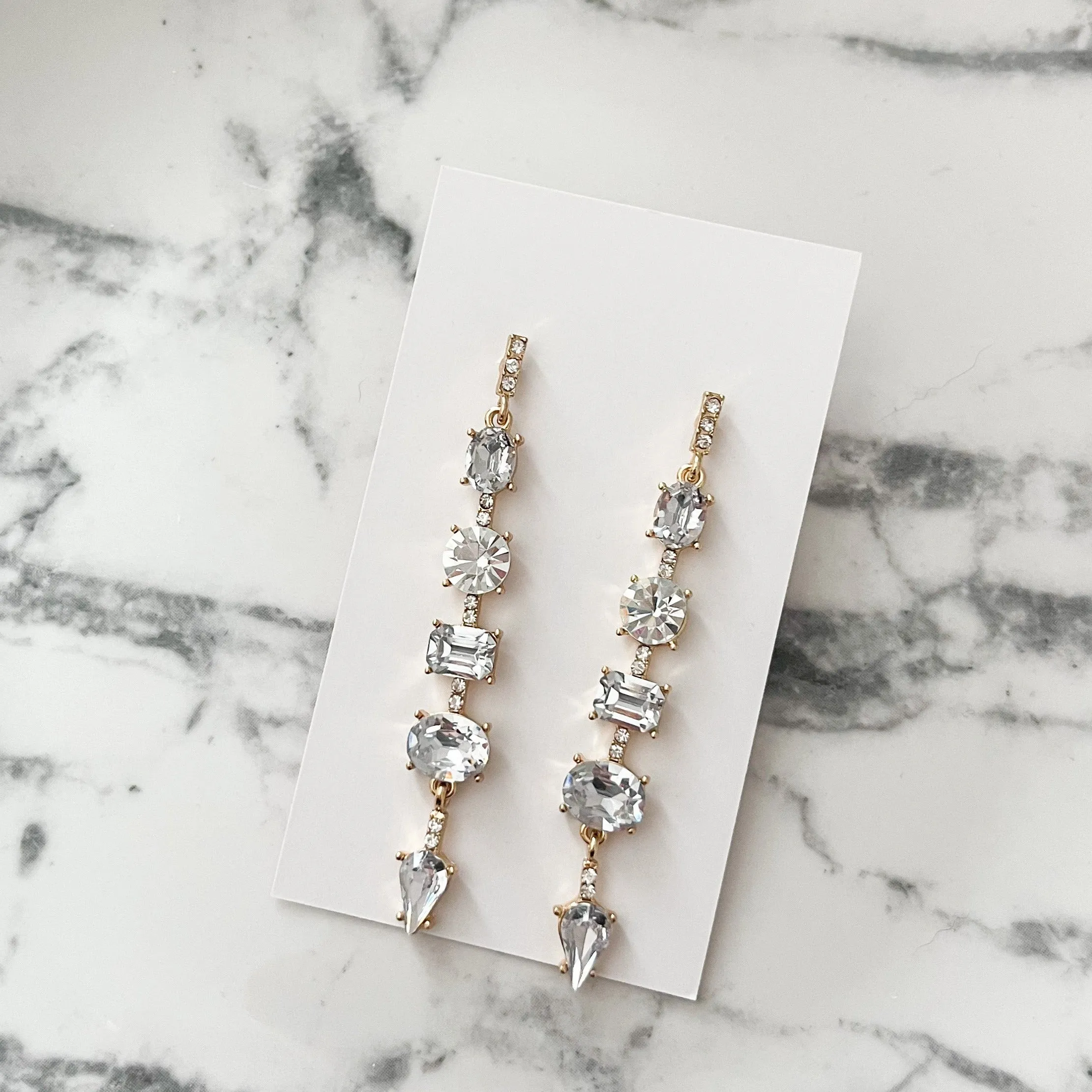 Springtime Wedding Crystal Drop Earrings