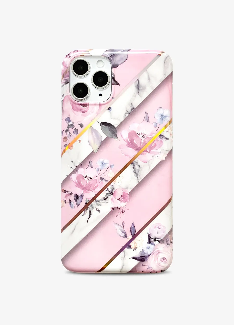 Stripe Floral Metallic Geo Phone Case