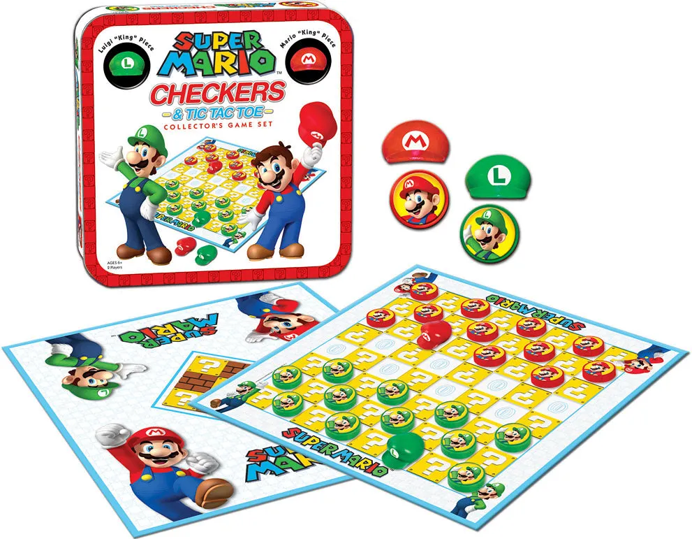 Super Mario Checkers & Tic Tac Toe Game Set