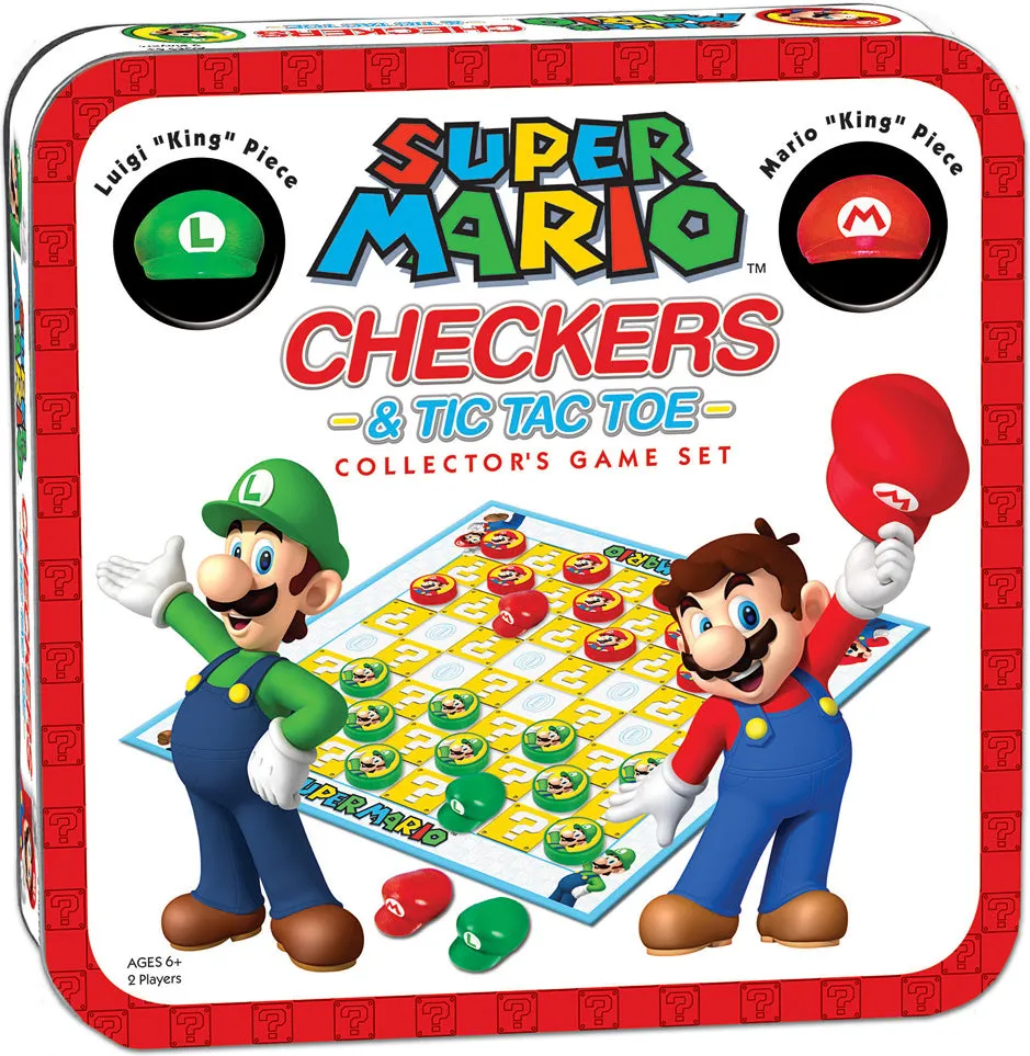 Super Mario Checkers & Tic Tac Toe Game Set