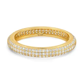 TRIPLE ROW PAVE ETERNITY RING, GOLD