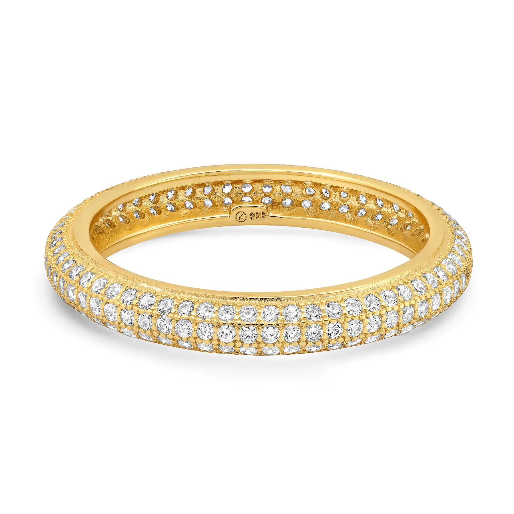 TRIPLE ROW PAVE ETERNITY RING, GOLD