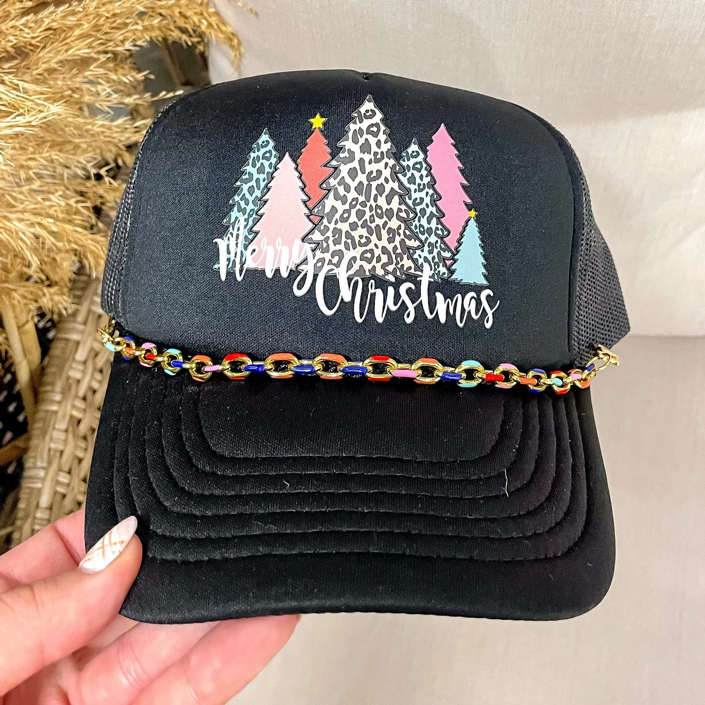 Trucker Hat Chain in Multicolored and Gold