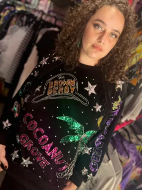 Vintage 80s Sequin Velour Coconut Grove Sweatshirt