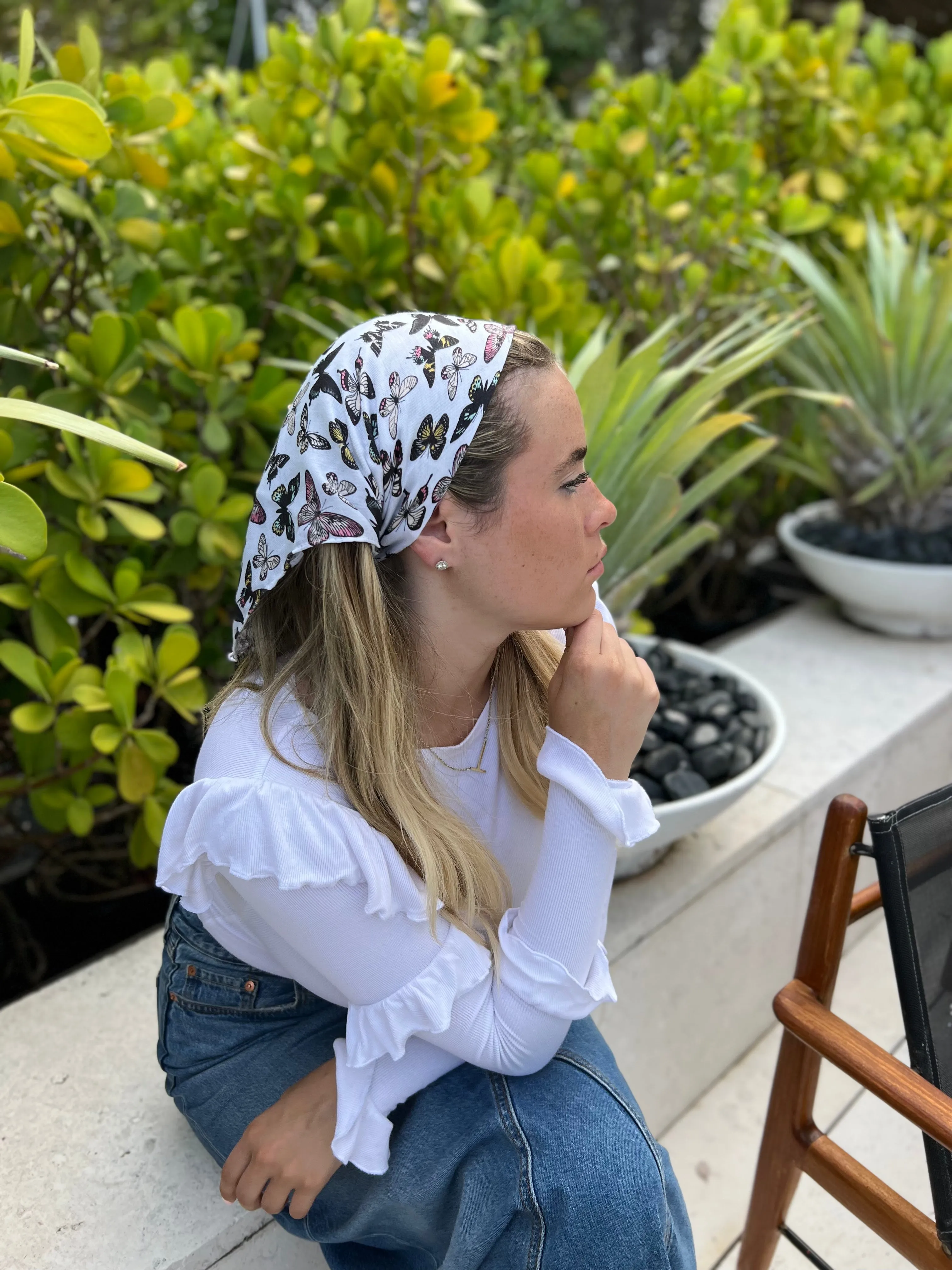 White Butterfly Bandana