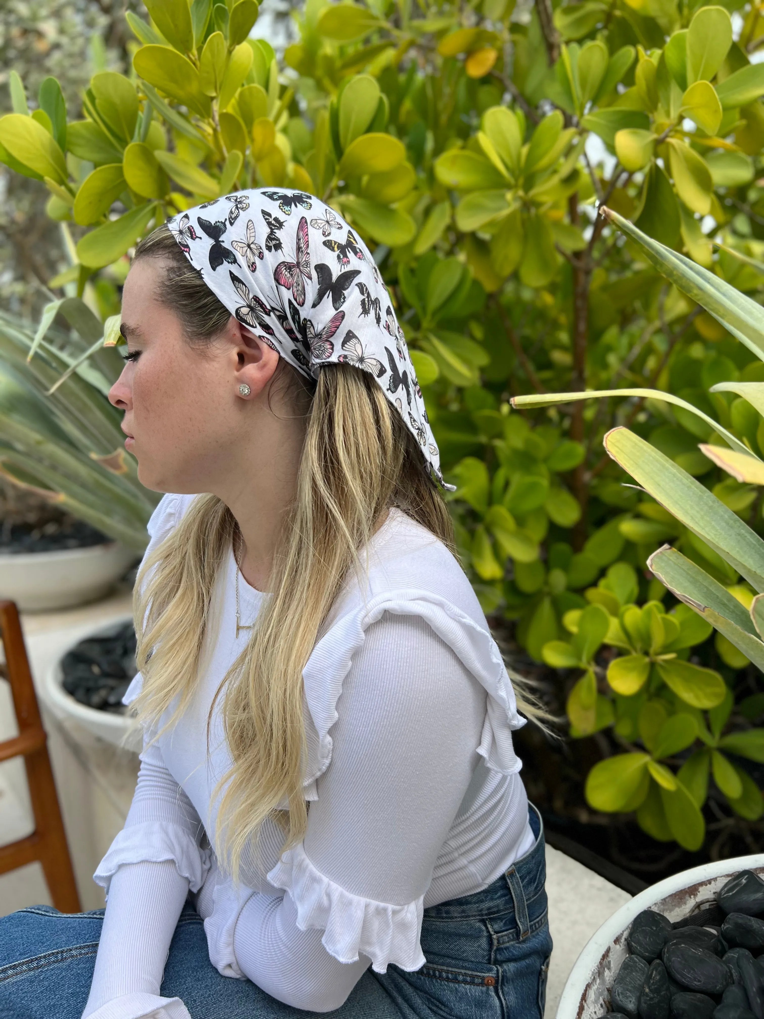 White Butterfly Bandana