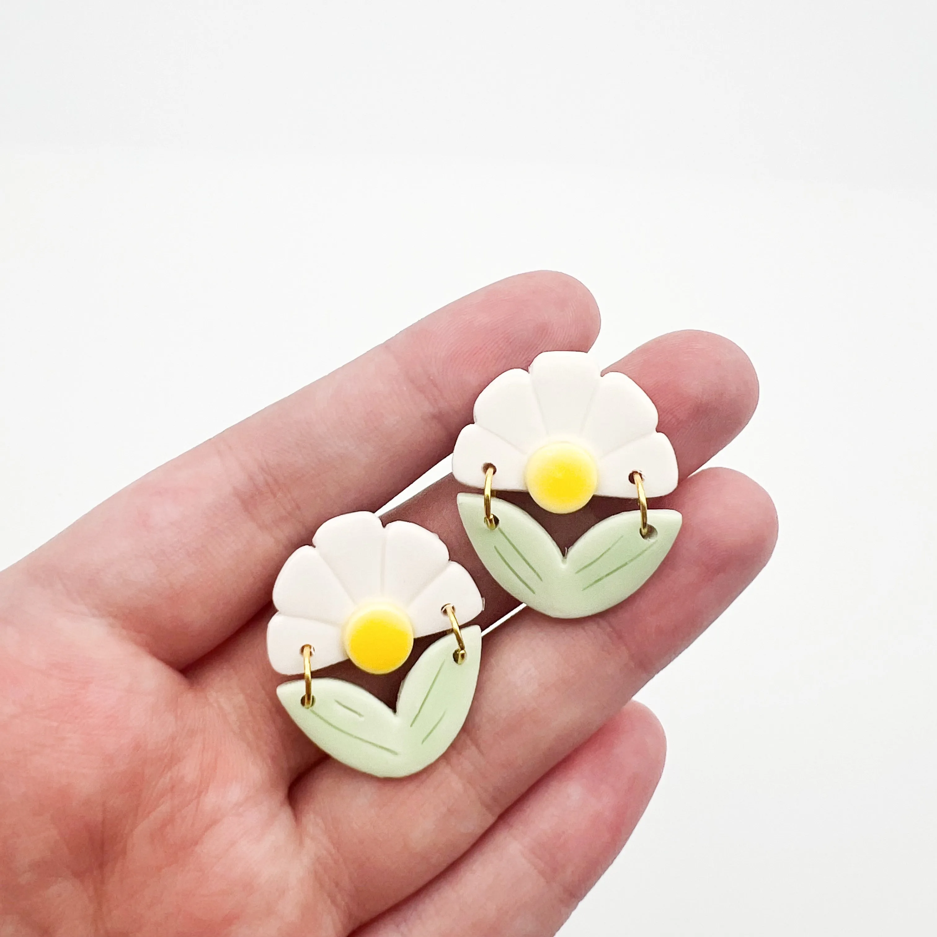 White Petal Hazel Earrings