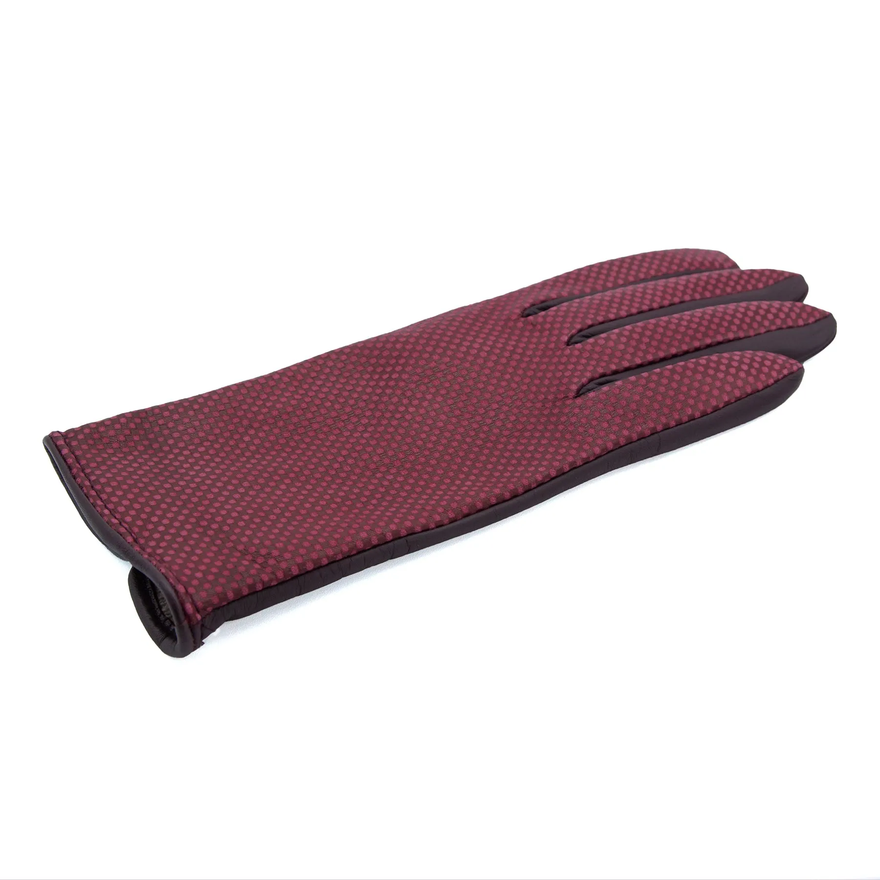 Women's ruhm printed nappa touchscreen leather gloves and cashmere lining